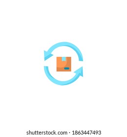Return and exchange icon. E-commerce and shopping icon. Simple, flat, color.