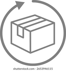 Ilustración de icono de retorno e intercambio.