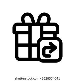 return gift line icon. Clean and minimalist vector icon for websites, mobile apps, presentations, and logos. Fully scalable and customizable for any project.