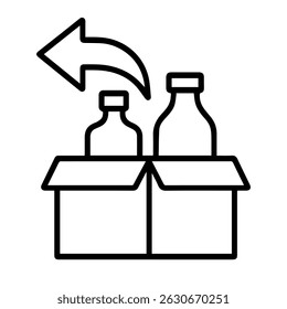 Warenrückgabe-Symbol auf weißem Hintergrund, Vektor
Vektor Linie Symbol Einkaufen und Waren