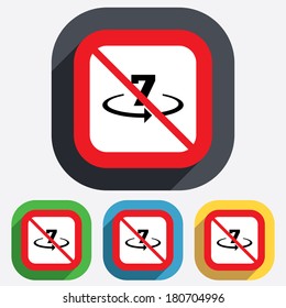 Return of goods within 7 days sign icon. Warranty exchange symbol. Red square prohibition sign. Stop flat symbol. Vector