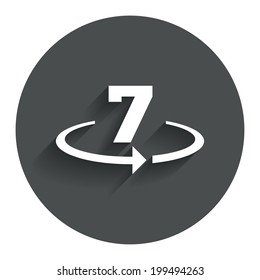 Return of goods within 7 days sign icon. Warranty exchange symbol. Circle flat button with shadow. Modern UI website navigation. Vector