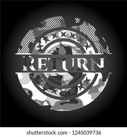 Return grey camouflage emblem