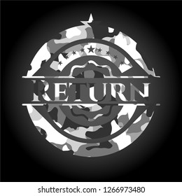 Return grey camouflage emblem