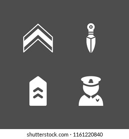 return icon. 4 return set with military vector icons for web and mobile app