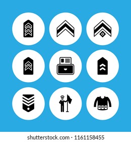 return icon. 9 return set with military vector icons for web and mobile app