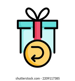 Return icon. Filled outline design. Shipment return. For presentation, graphic design, mobile application. Vector Illustration.