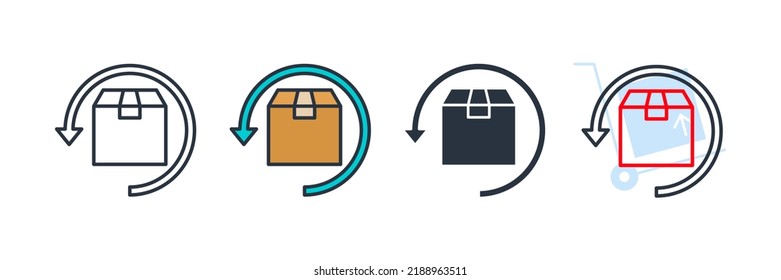 return icon logo vector illustration. Order Delivery and Reverse Logistics symbol template for graphic and web design collection