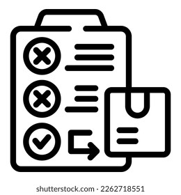 Return icon outline vector. Product service. Delivery box