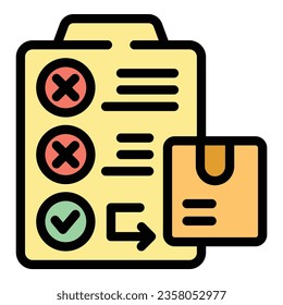 Return icon outline vector. Product service. Delivery box color flat