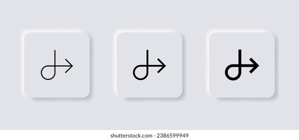 return icon redo arrow turn right symbols direction icons. neumorphism buttons. neumorphic style