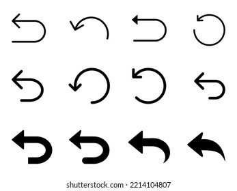 Return Icon Set Vector. Return Symbol