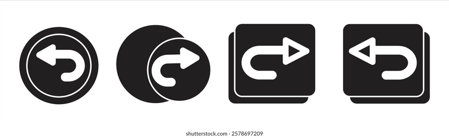return icon, a sign indicating the position or direction you want to go, isolated on a white background, vector illustration