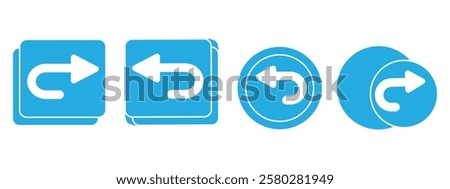 return icon, sign indicating the position or direction you want to go, eps 10,isolated on white background, vector illustration