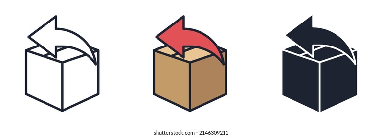 Symbol-Rückgabevorlage für Grafik- und Web-Design-Kollektion, Vektorgrafik