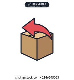 plantilla de símbolo de icono de retorno para el logotipo de colección de diseño gráfico y web ilustración vectorial