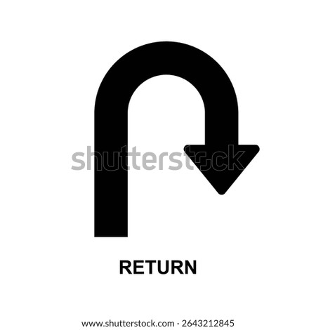 Return icon. U-turn icon isolated on background vector illustration.