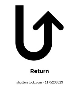 Return icon vector isolated on white background, logo concept of Return sign on transparent background, filled black symbol