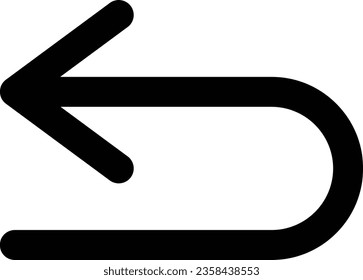 Return icon vector isolated on white background . Left return icon