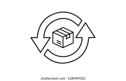 Return Icon Vector, Stock Instant Return Policy Icon