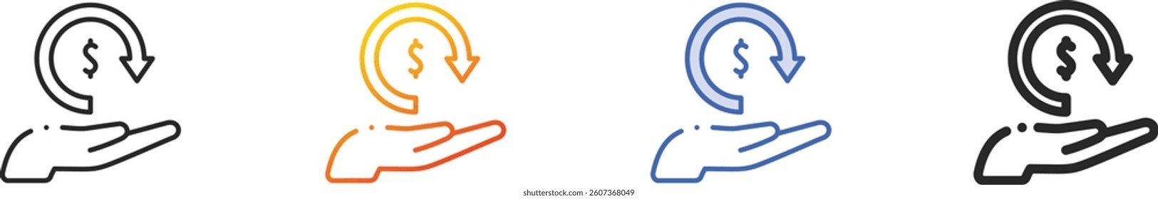 return icon.Thin Linear, Gradient, Blue Stroke and bold Style Design Isolated On White Background