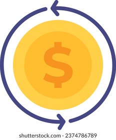 Return Of Invesment Icon Vector Flat Illustration