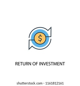 Return of investment concept 2 colored line icon. Simple yellow and blue element illustration. Return of investment concept outline symbol design from Startup set