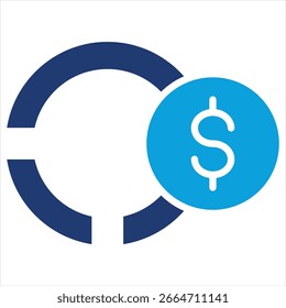 Retorno De La Inversión Flat Blue Icon Ilustración vectorial