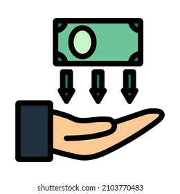 Return Investment Icon. Editable Bold Outline With Color Fill Design. Vector Illustration.