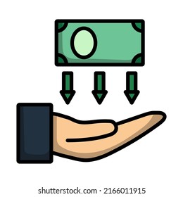 Icono de la inversión de retorno. Contorno de negrita editable con diseño de relleno de color. Ilustración vectorial.