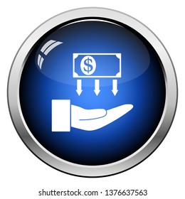 Icono de la inversión de retorno. Diseño de botón brillante. Ilustración vectorial.