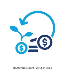 Icono De Retorno De La Inversión Ilustración vectorial Mixta