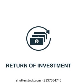 Return Of Investment icon. Monochrome simple icon for templates, web design and infographics