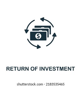 Return Of Investment icon. Monochrome simple line Stock Market icon for templates, web design and infographics