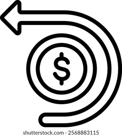 Return Of Investment Icon Outline Vector Illustration
