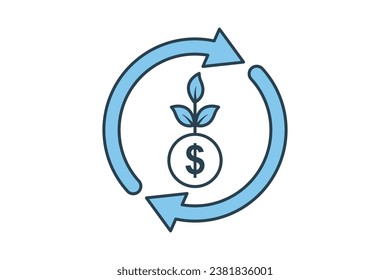 return investment icon. icon related to investment and financial concepts. Flat line icon style. Simple vector design editable