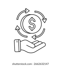 Return Of Investment icon with white background vector stock illustration