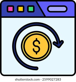Return of investment Line vector Icon Design