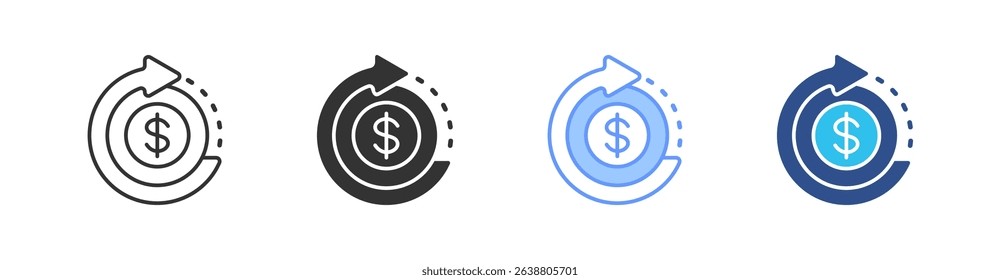 Return Of Investment Multi Style Icon Set Vector
