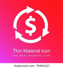 Return of investment red and pink gradient material white icon minimal design