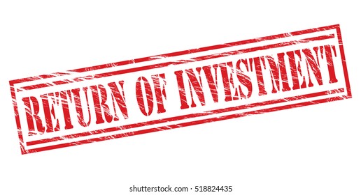 return of investment red vector stamp on white background
