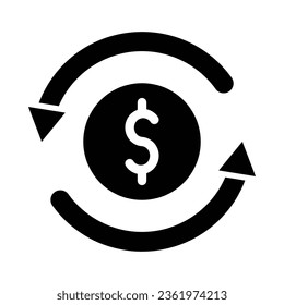 Retorno De Icono De Glifo Vector De Inversión Para Uso Personal Y Comercial.
