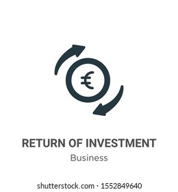 Return of investment vector icon on white background. Flat vector return of investment icon symbol sign from modern business collection for mobile concept and web apps design.