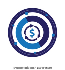 Return of investment vector icon on white background