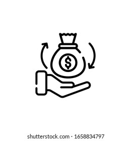 Ilustración de la línea de vectores de inversión. Icono de negocios y finanzas 