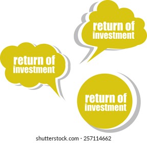 return of investment. vector Set of stickers, labels, tags. Business banners, vector Template for infographics