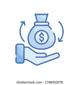 Return of investment Vector Style illustration. Filled Outline Icon. EPS 10