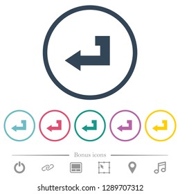 Iconos de color plano clave de retorno en contornos redondos. 6 iconos de bonificación incluidos.