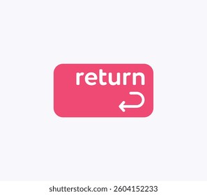 Return key icon. Clean outline design for keyboard and user interface. Enter sign vector design.