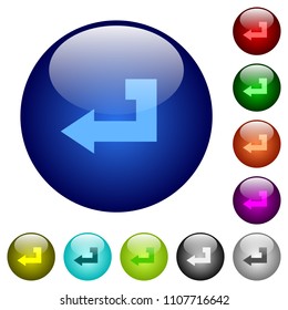 Return key icons on round color glass buttons
